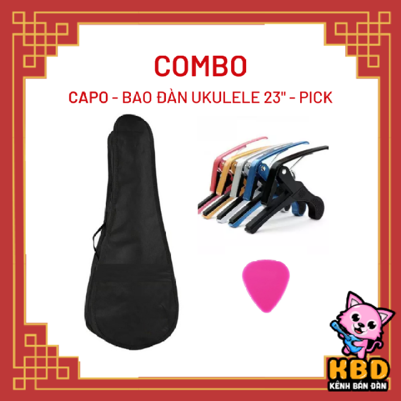Combo bao ukulele + capo ukulele