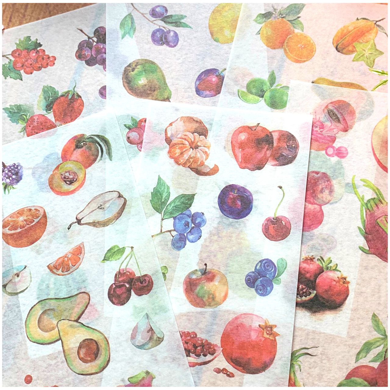 [HCM]Bộ 6 Tấm Sticker Dán Trang Trí - Trái Cây