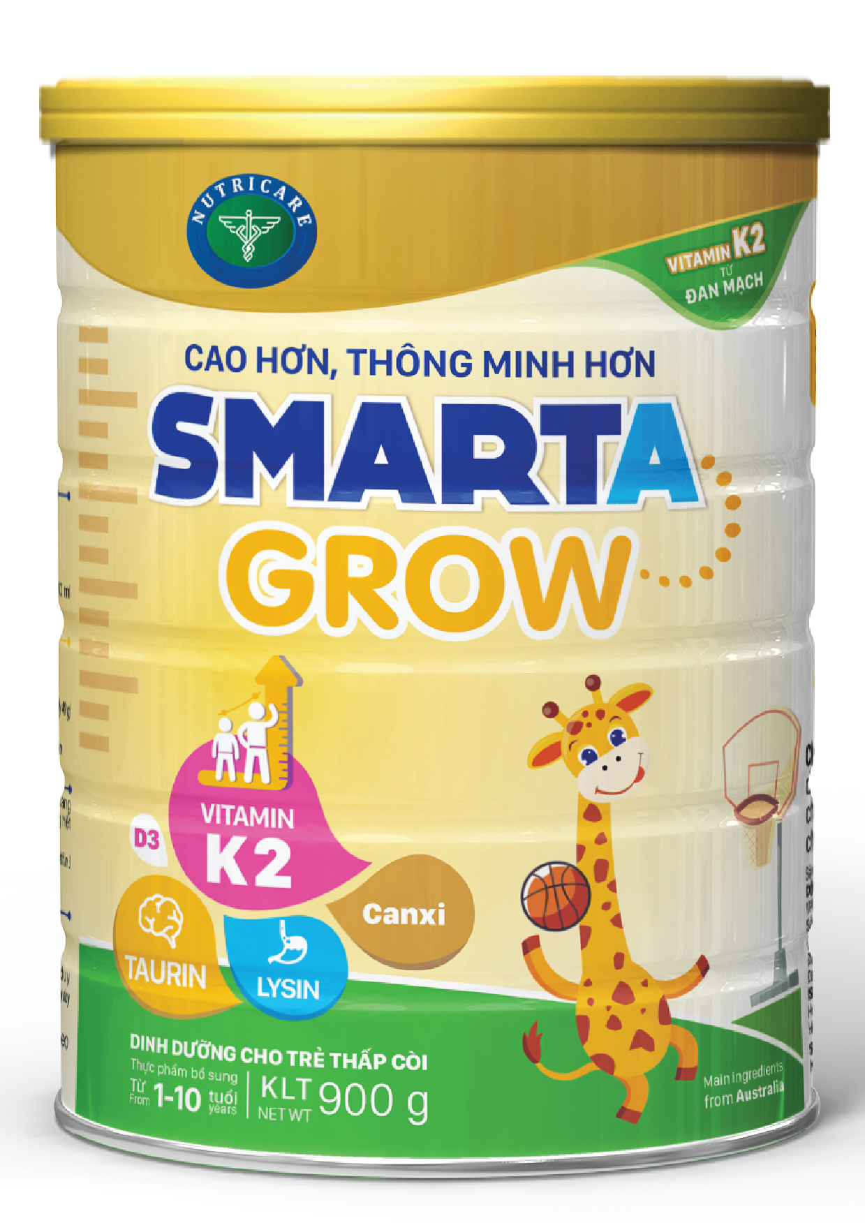 Sữa bột Nutricare Smarta GROW 2+ 900g
