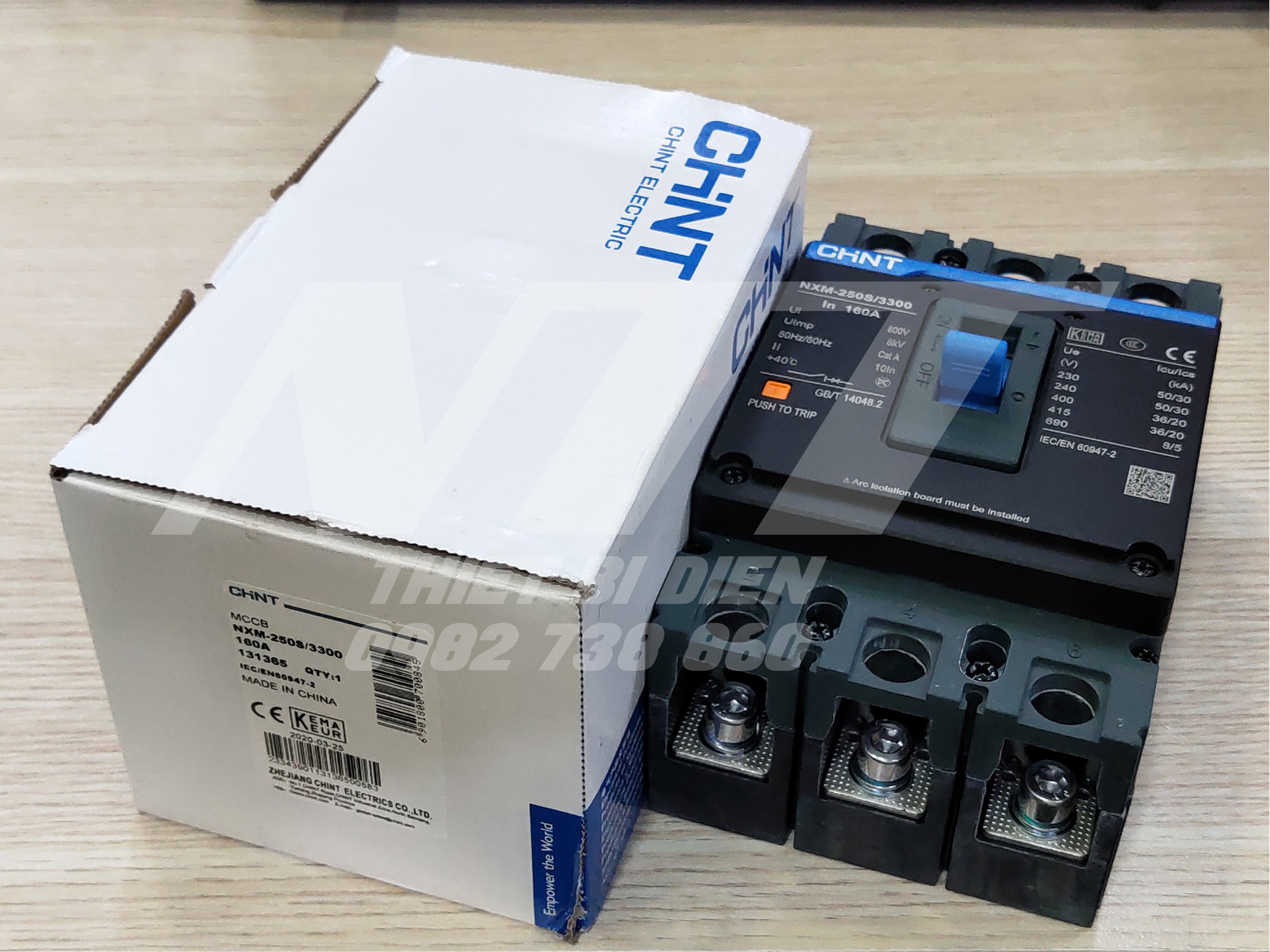 Mccb 3 pha 160, 200, 250a nxm-250s chint