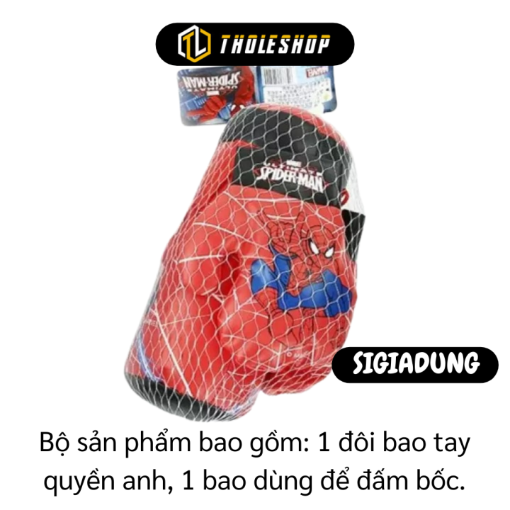Đồ chơi boxing - Túi đấm mốc boxing người nhện tặng 2 găng tay chi bé