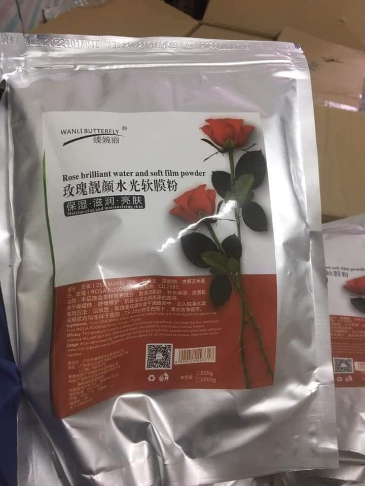 Mặt nạ bột colagen hoa hồng đỏ