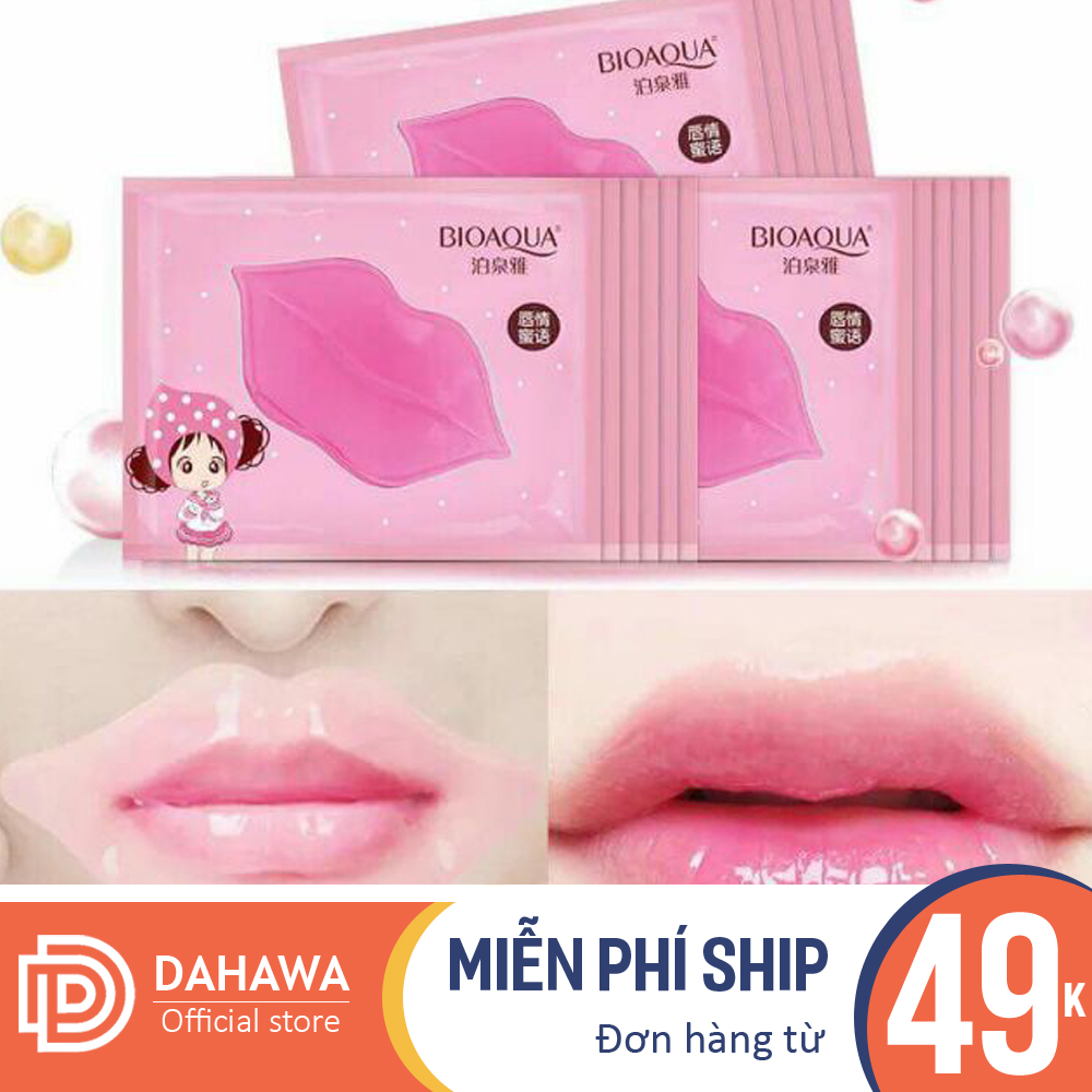 (Có video) Mặt nạ dưỡng môi Bioaqua colagen hồng ngừa thâm dưỡng ẩm căng mịn, tẩy tế bào chết chống lão hóa DSDM12