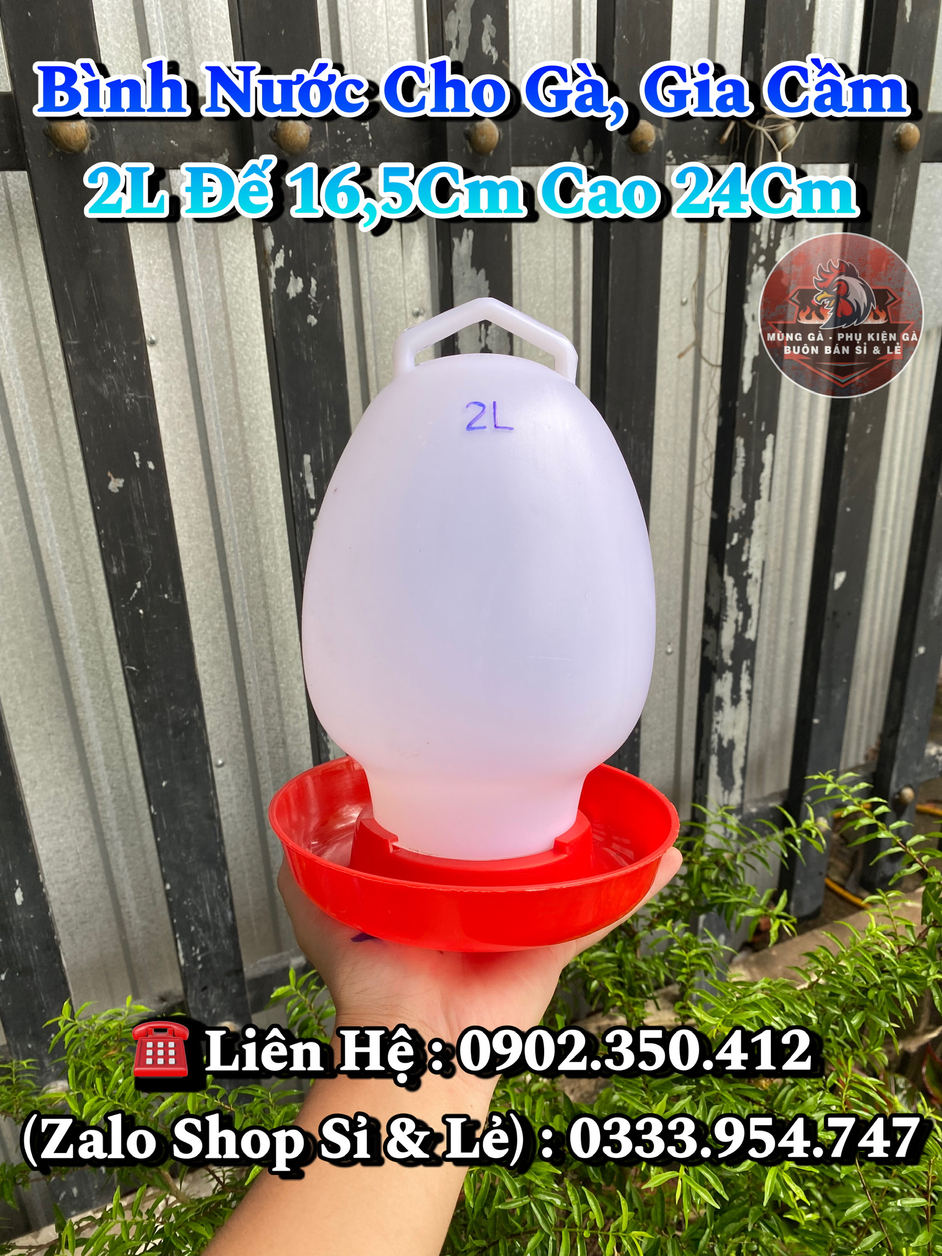 Bình Cho Gà Uống Nước 1 Lít Đến 8 Lít Có Móc Treo