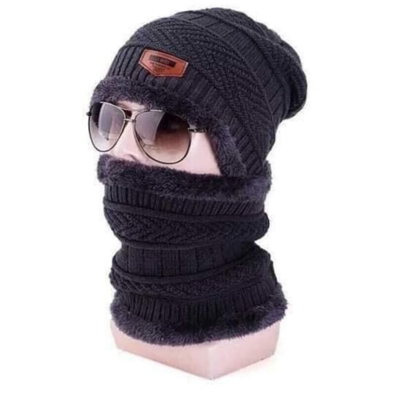 Super warm wool cap with fleece lining, men's wool hat, women's hats, beautiful wool hat, premium scarf and women set
