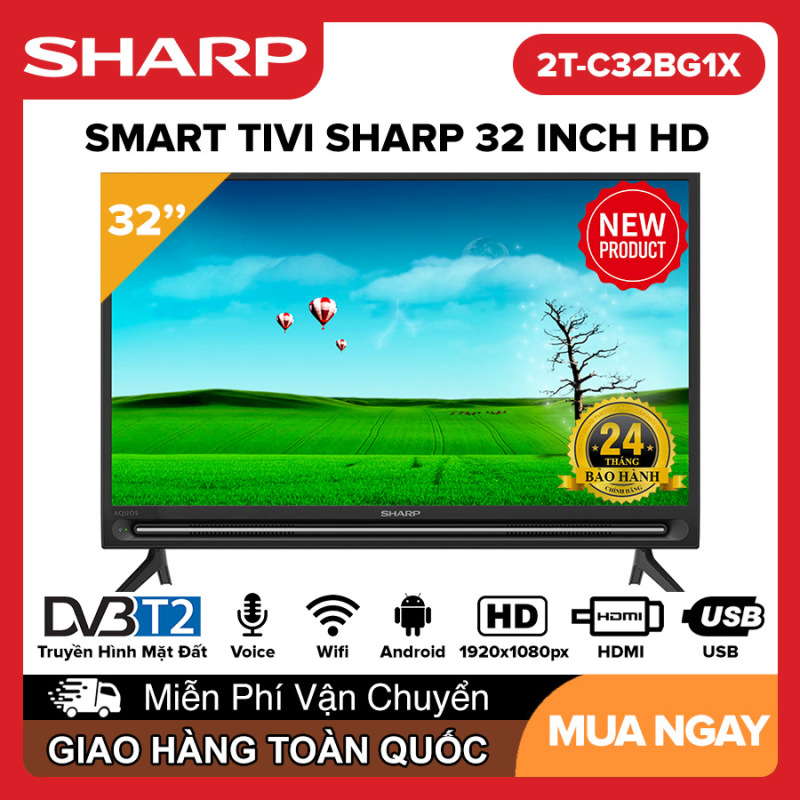 Bảng giá Smart Voice Tivi Sharp 32 inch Full HD - Model 2T-C32BG1X Android 9.0, Điều khiển giọng nói, Dolby Audio, Youtube, DVB-T2, Wifi, Google Assistant, Tivi Giá Rẻ - Bảo Hành 2 Năm
