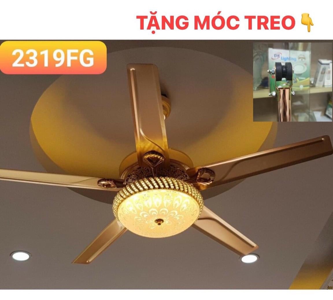 [Bundled set hanger] ceiling fan lamp 2319fg-carata-promax copper core, with remote control, 5 blades steel, 2 way, Desiccant 3 Mode LED light [BH 3 years]-[item type I-motor inverter 6 no.]
