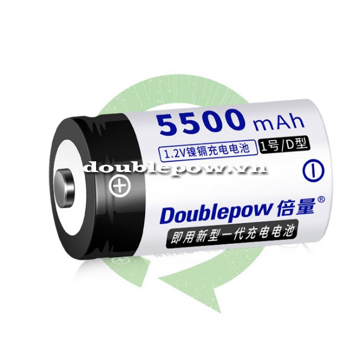 Pin đại sạc Doublepow size D 5500mAh dung lượng thật