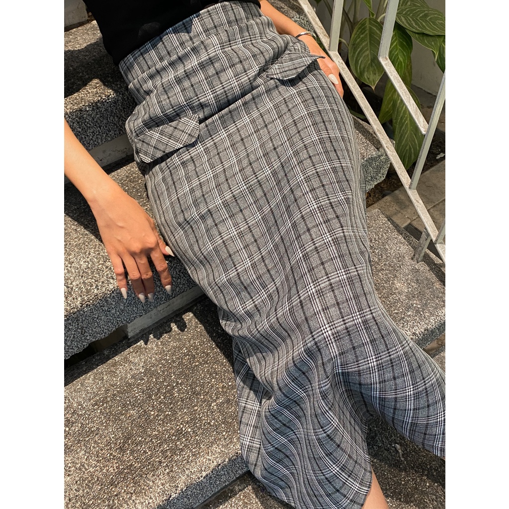 Chân Váy Bố Nắp Túi - Caro [Cv012 - Senbe Clothing]