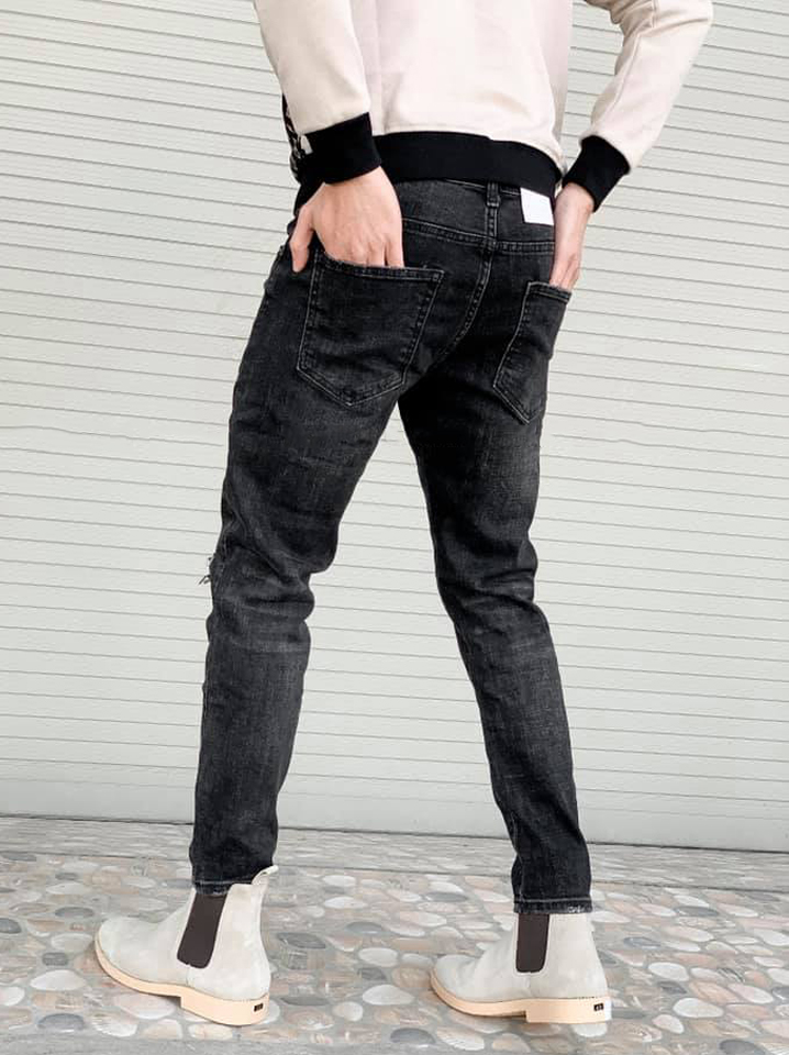 Quần Jean Nam Co Giãn Ống Côn Form Trẻ Trung