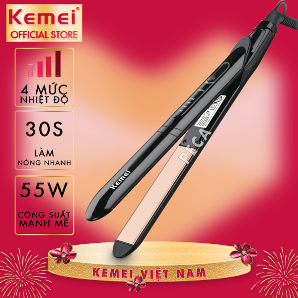 Máy duỗi tóc 4 mức nhiệt độ Kemei KM-8889 làm nóng nhanh, phù hợp với nhiều loại tóc, tâm nhiệt gốm cao cấp an toàn - PHÂN PHỐI CHÍNH HÃNG