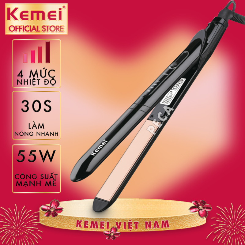 Máy duỗi tóc 4 mức nhiệt độ Kemei KM-8889 làm nóng nhanh, phù hợp với nhiều loại tóc, tâm nhiệt gốm cao cấp an toàn - PHÂN PHỐI CHÍNH HÃNG nhập khẩu