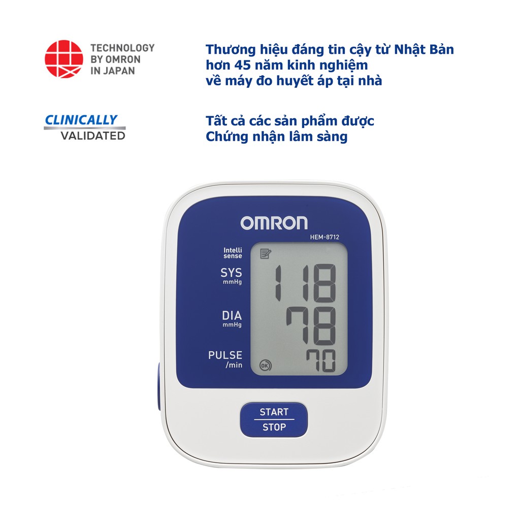 Máy Đo Huyết Áp Tự Động OMRON HEM 8712 (Bảo hành 5 năm)