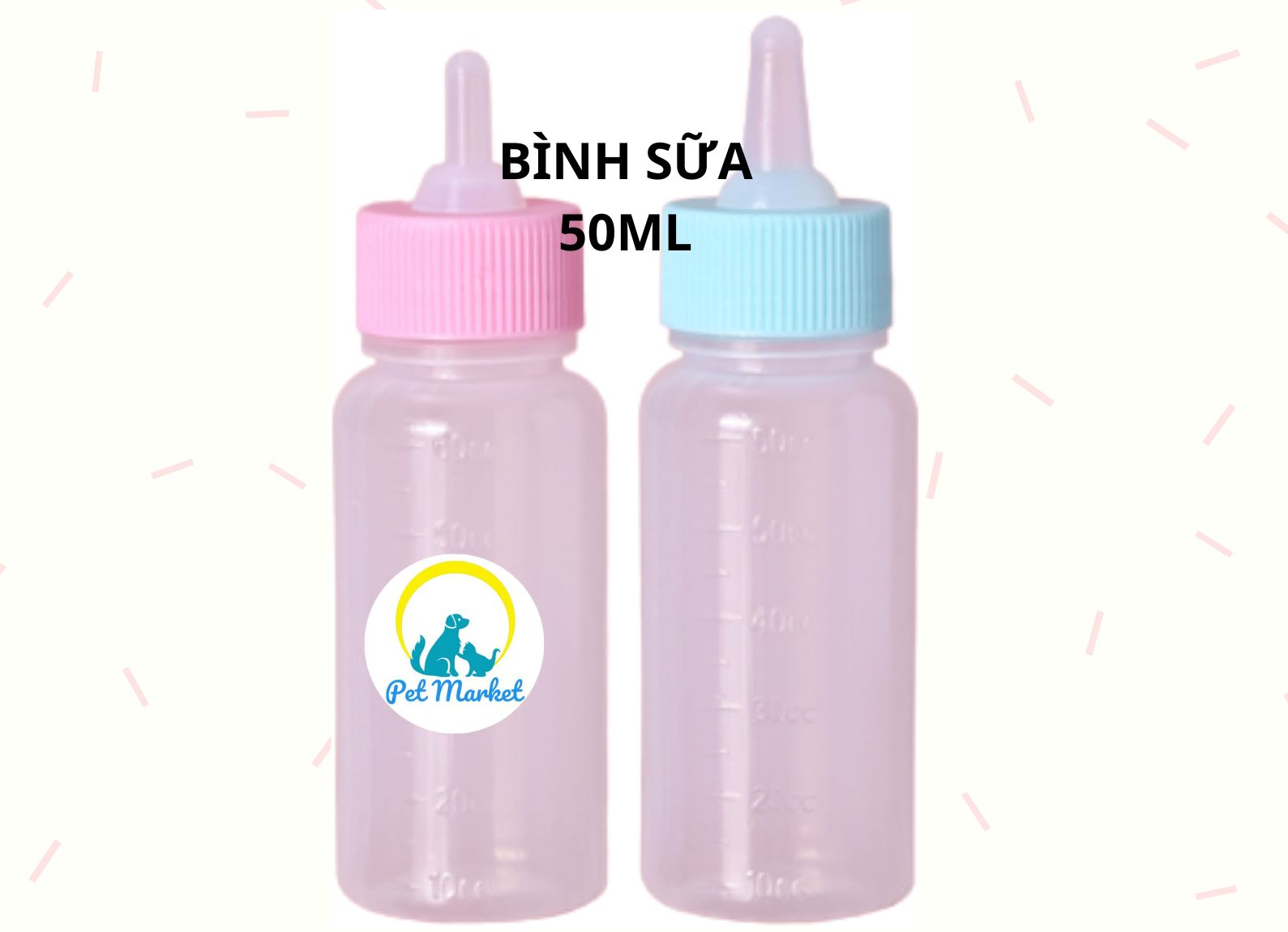 BỘ BÌNH SỮA LỚN NHỎ CHO CHÓ MÈO 50ML-150ML
