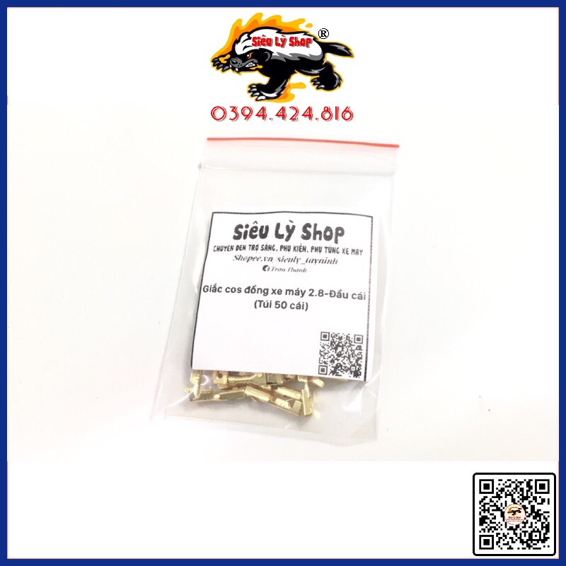 Giắc cos 2.8 Đồng - Đầu cái (Set 50cái)