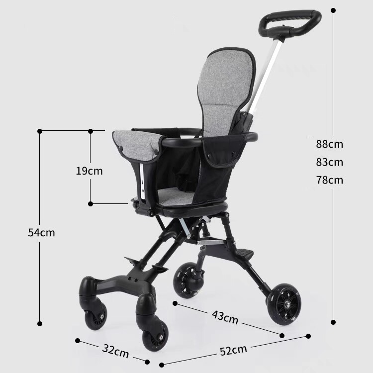 Xe Đẩy Du Lịch Cho Bé, Xe Đảo Chiều Gấp Gọn [ Hàng Cao Cấp ]