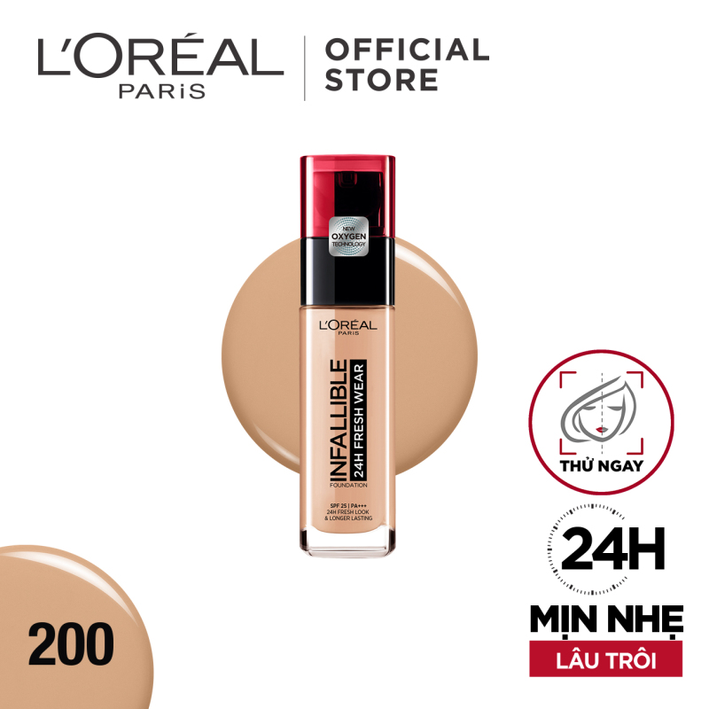Kem nền mịn nhẹ lâu trôi Loreal Paris Infallible 24h Fresh Wear Liquid Foundation 30ml