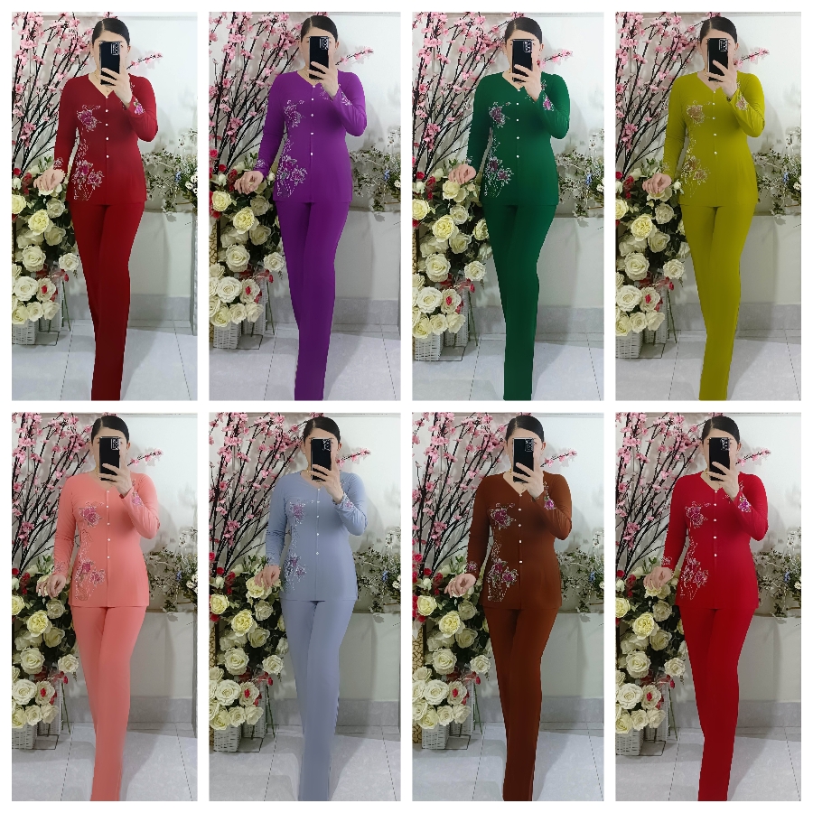 Bộ Bà Ba Hoa Đá Ống Nhỏ