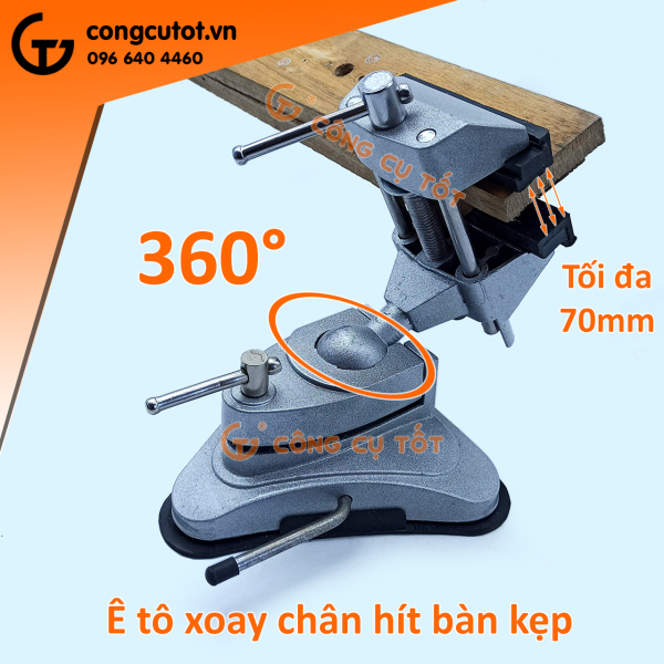 Eto hít bàn kẹp thẳng xoay 360 độ cho máy cắt, máy mài, máy khoan