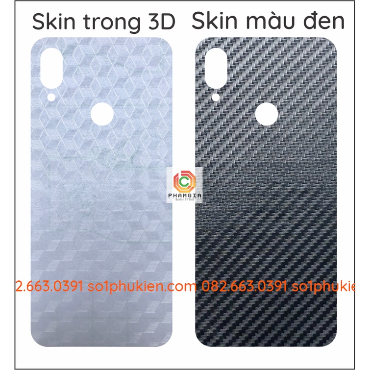 Miếng dán mặt lưng skin carbon Xiaomi Redmi Note 7/ Note 7 Pro