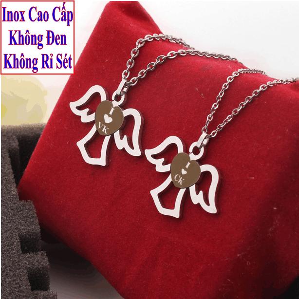Necklaces couple stainless steel đẹp that cheap figure Angel Love carved letters I love CK / VK white color wholesale price as above is 1 pair as picture-commitment 1 Đổi 1 if Hoen, rust