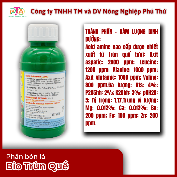 Phân Bón Sinh Học BiO Trùn Quế 02 Chai 500ml