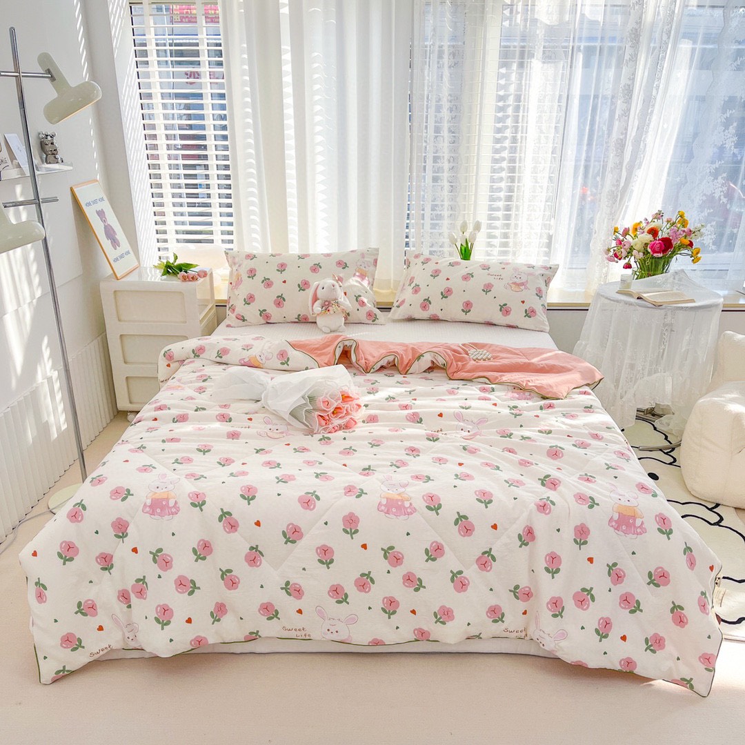 Chăn đũi cotton đắp hè mềm mịn thoáng mát trần bông mỏng kích thước 2mx2m3