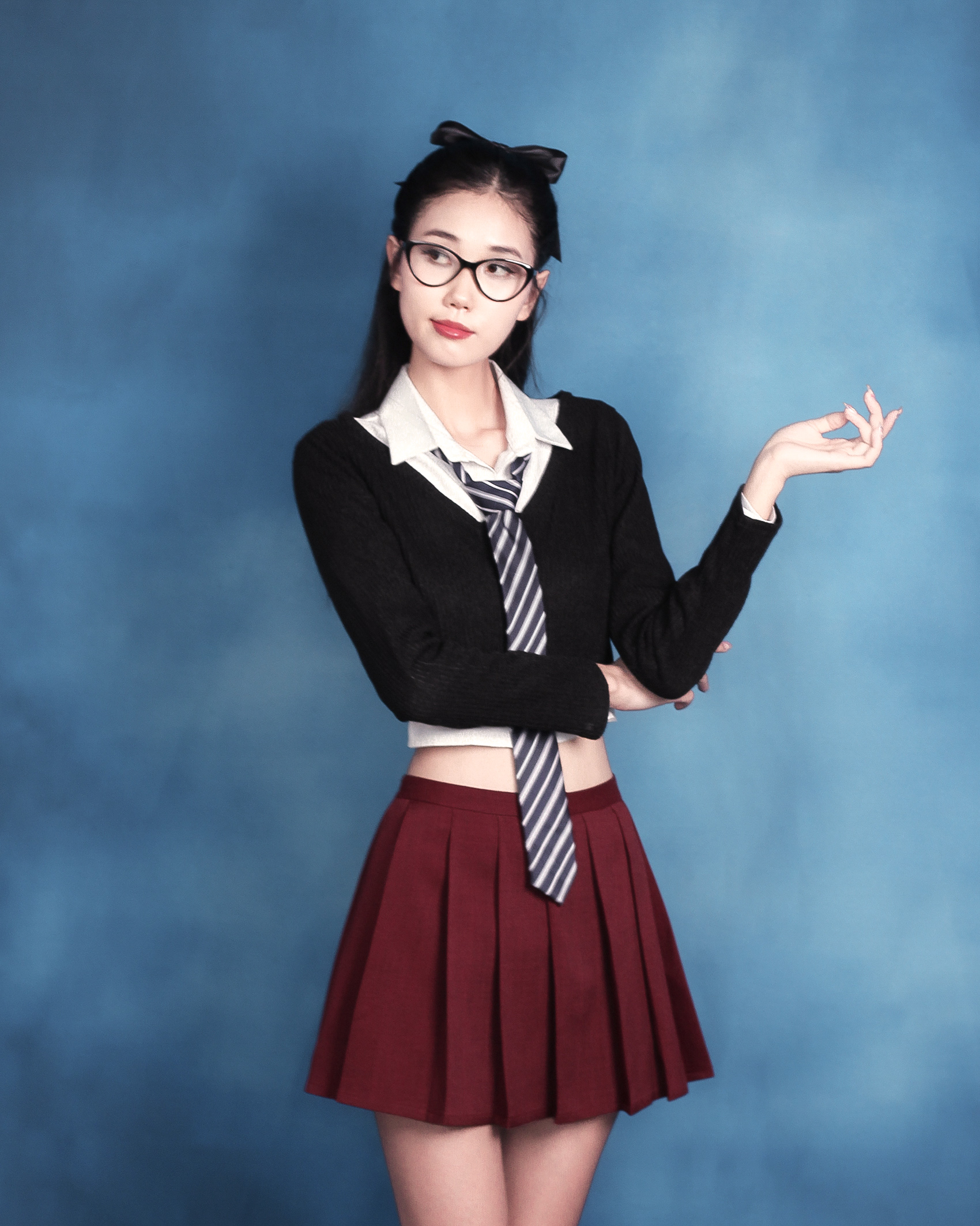 DALLA Áo cardigan croptop cổ V basic (CDG06)