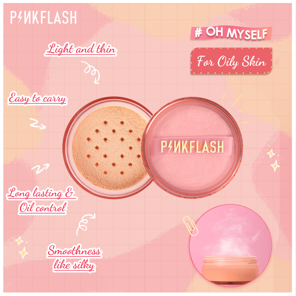 FOCALLURE Phấn phủ PINKFLASH OhMySelf lâu trôi