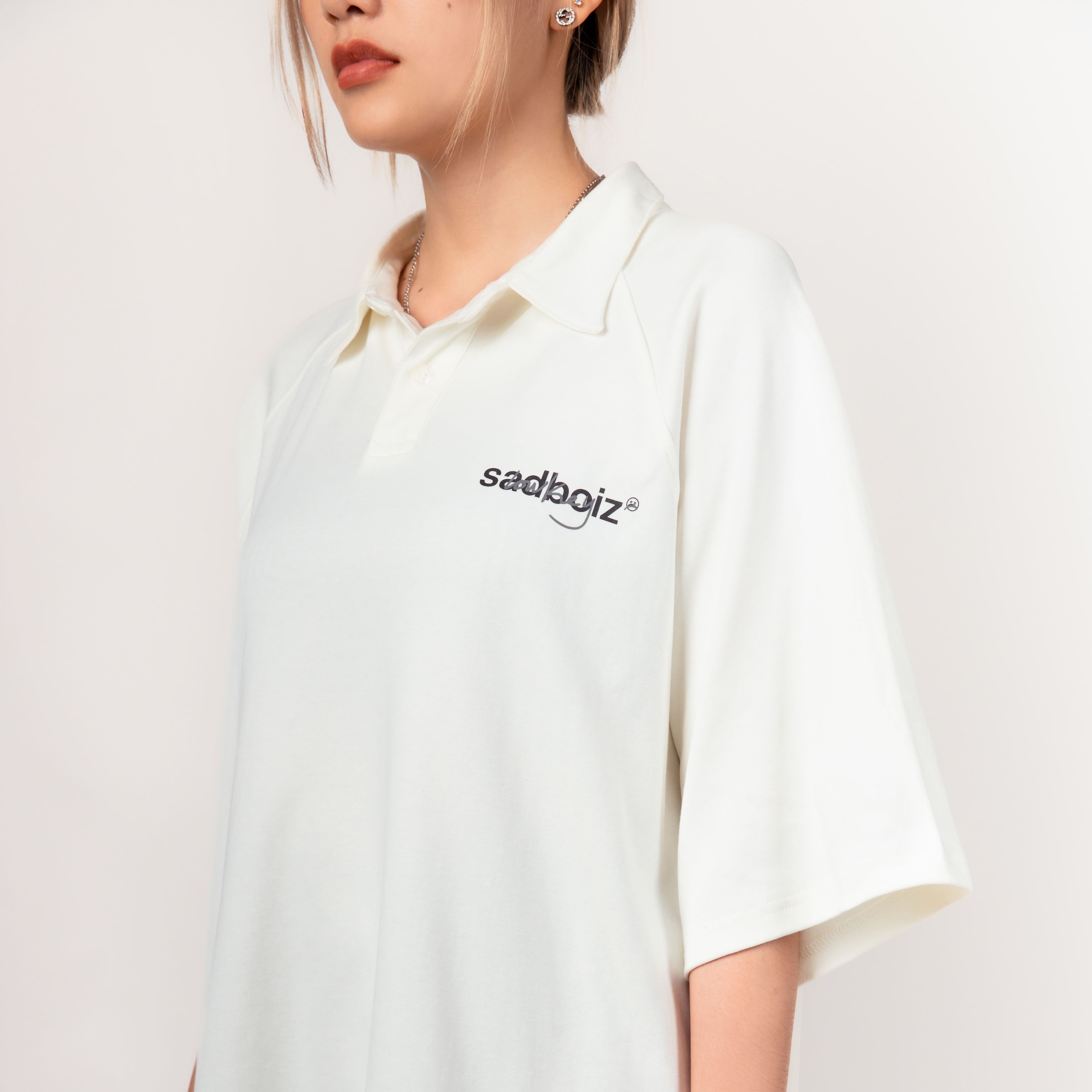 Áo polo SADBOIZ Lowkey Black & White