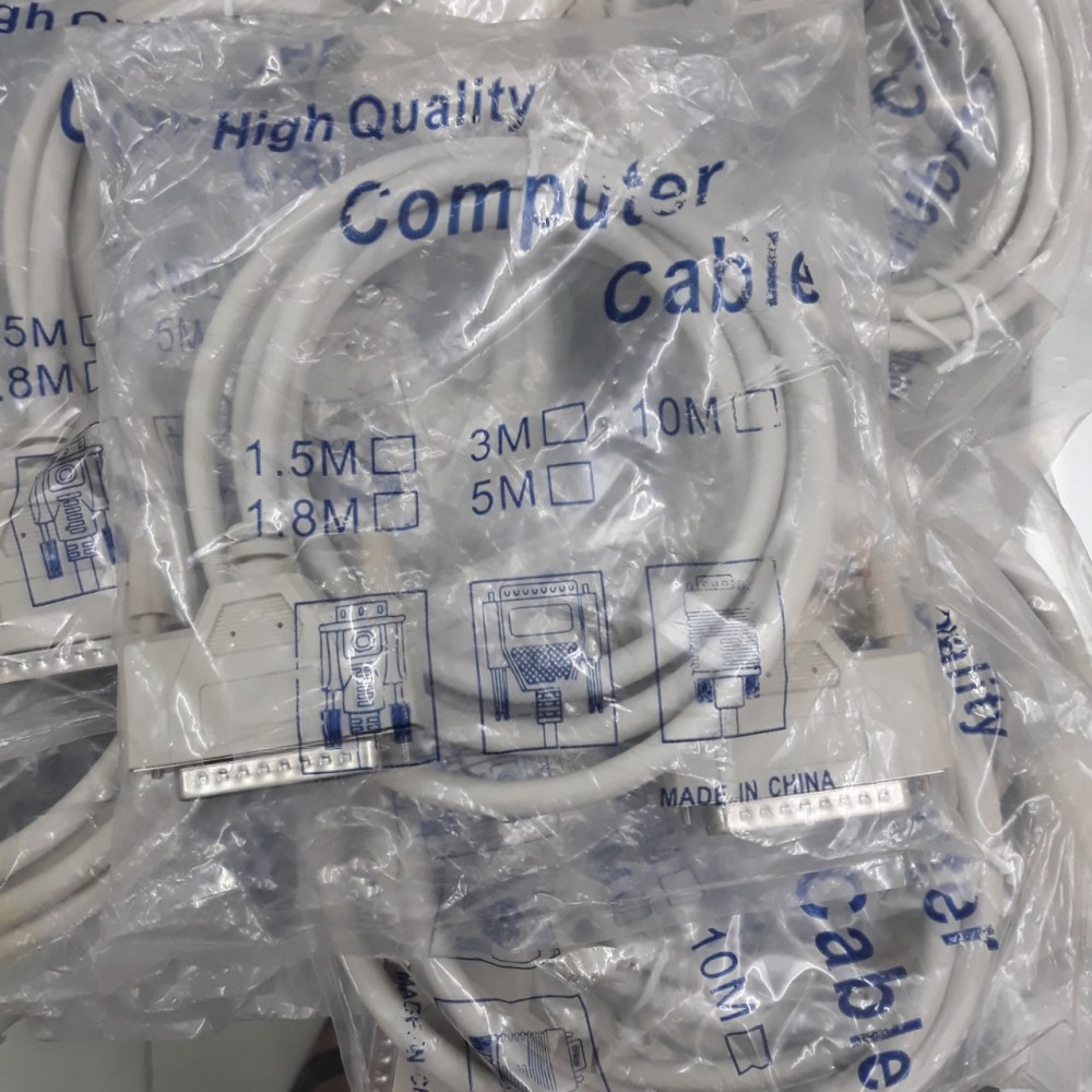 CÁP COM 25 (DB25) 2 ĐẦU ĐỰC 1.5M