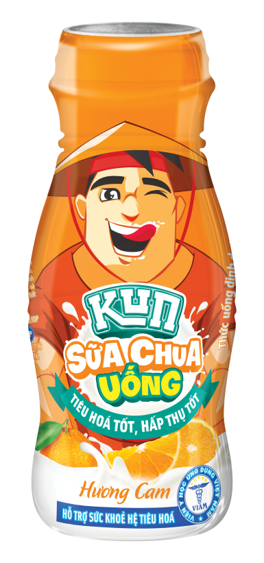Sữa chua uống KUN vị cam thùng 48 chai x 85ml