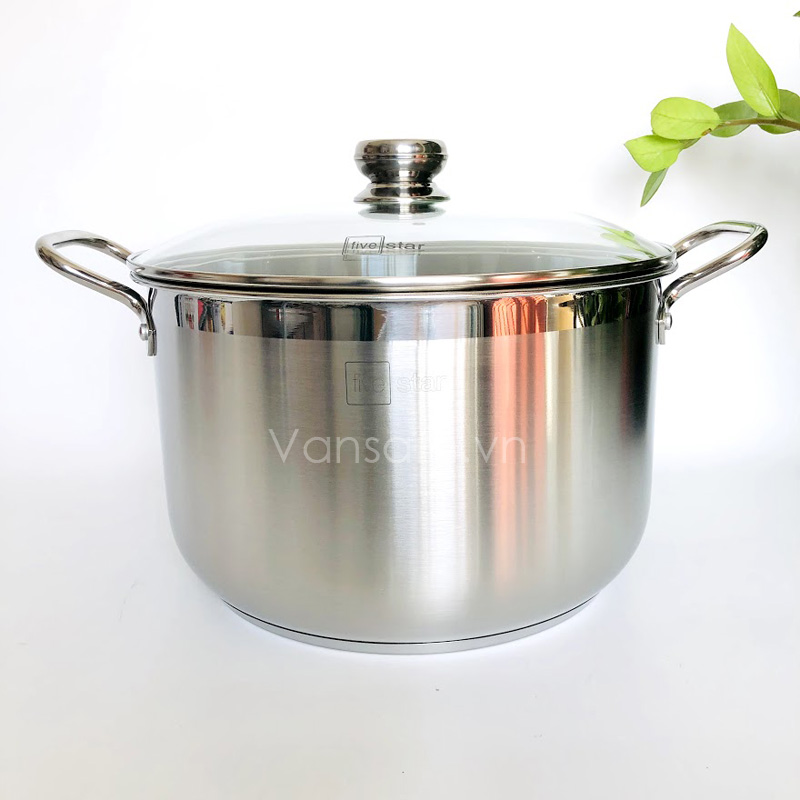 [HCM]Bộ Nồi Xửng Hấp Nắp Kiếng Fivestar 30cm