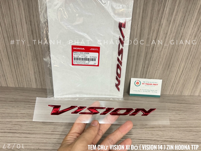 Tem chử Vison Xi Đỏ ( Vision 2014 - 2019 ) ( 1 miếng )