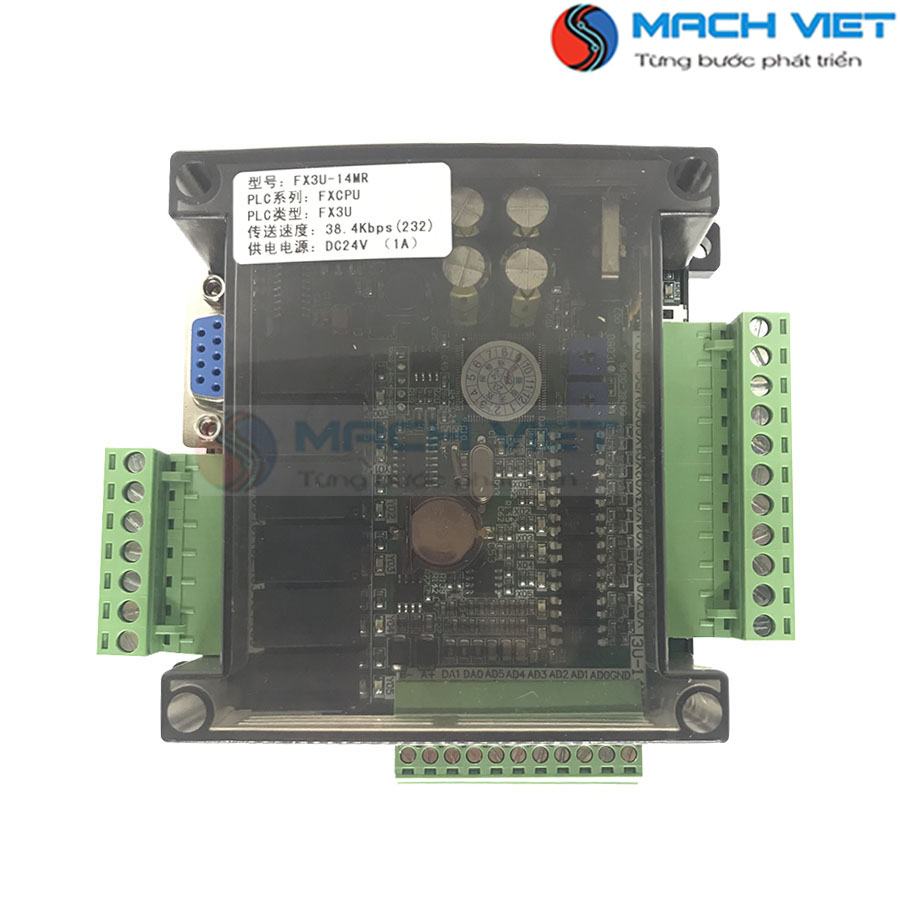 Board lập trình plc fx3u 14mr 6ad 2da có pin, rs485