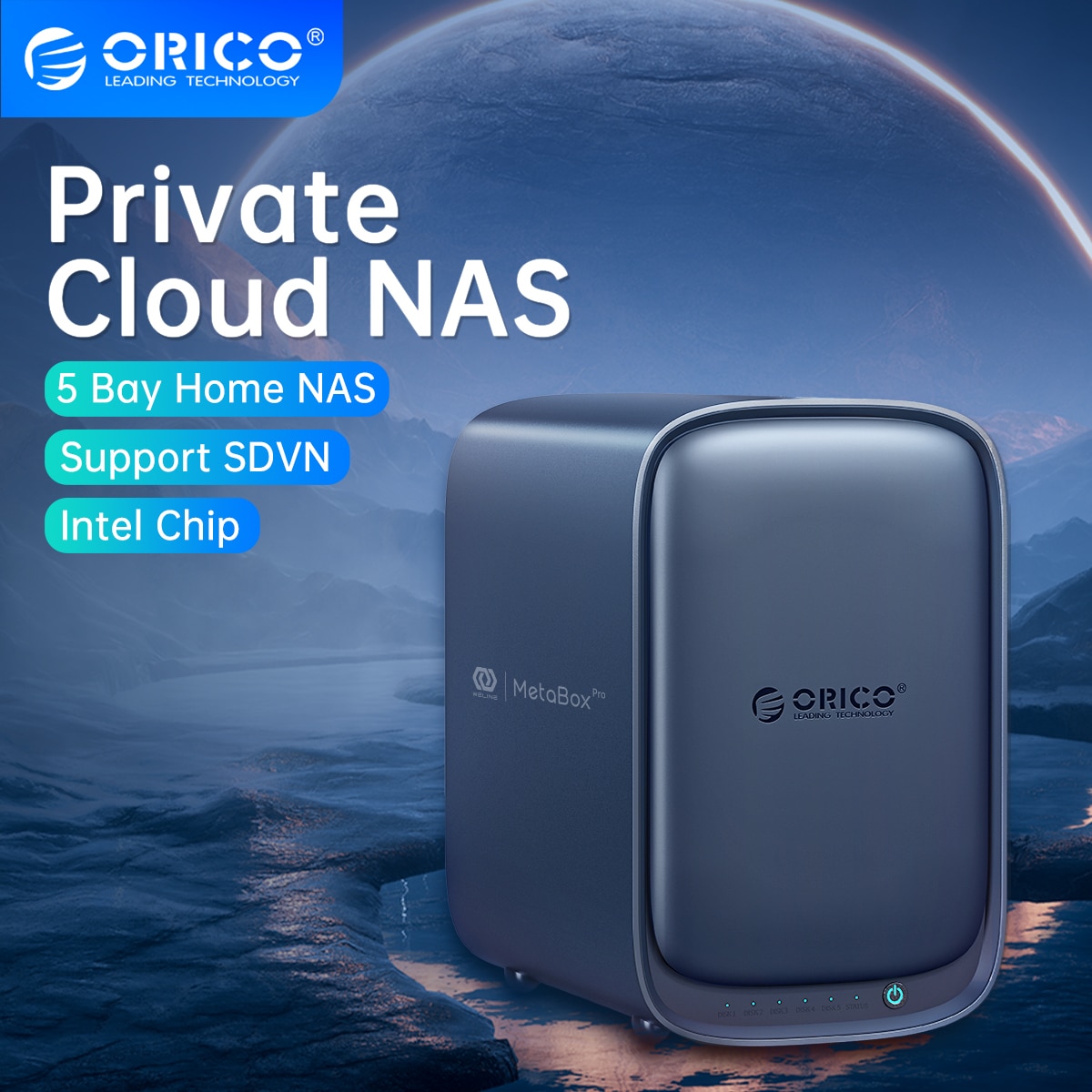 ORICO NAS Server 5 Bay Private Cloud Storage Server For Home Intel Quad 