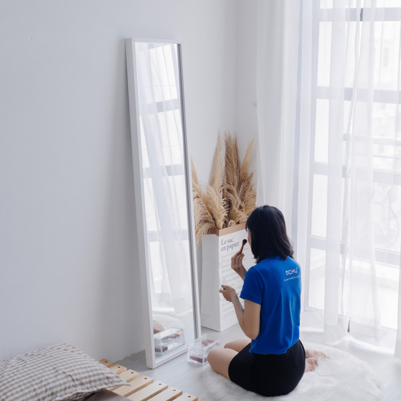 Gương Soi Toàn Thân Không Chân Hàng Xuất Màu Trắng