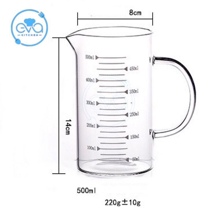 [HCM]Ly Thuỷ Tinh Chia Vạch Đo Lường 500 Ml