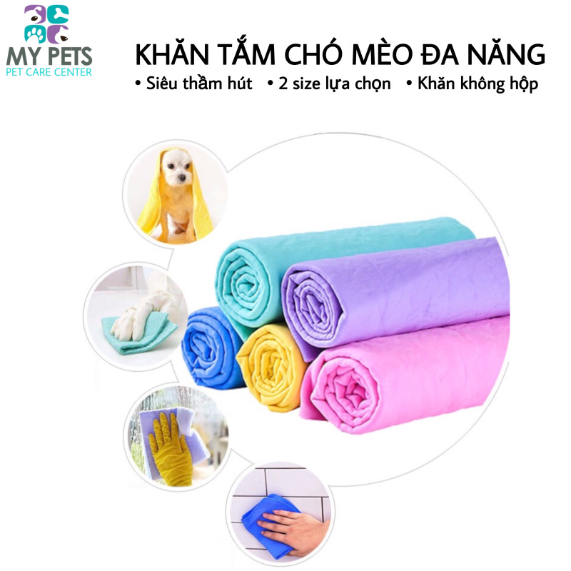 Khăn tắm dành cho chó mèo đa năng, siêu thấm hút. Loại không hộp