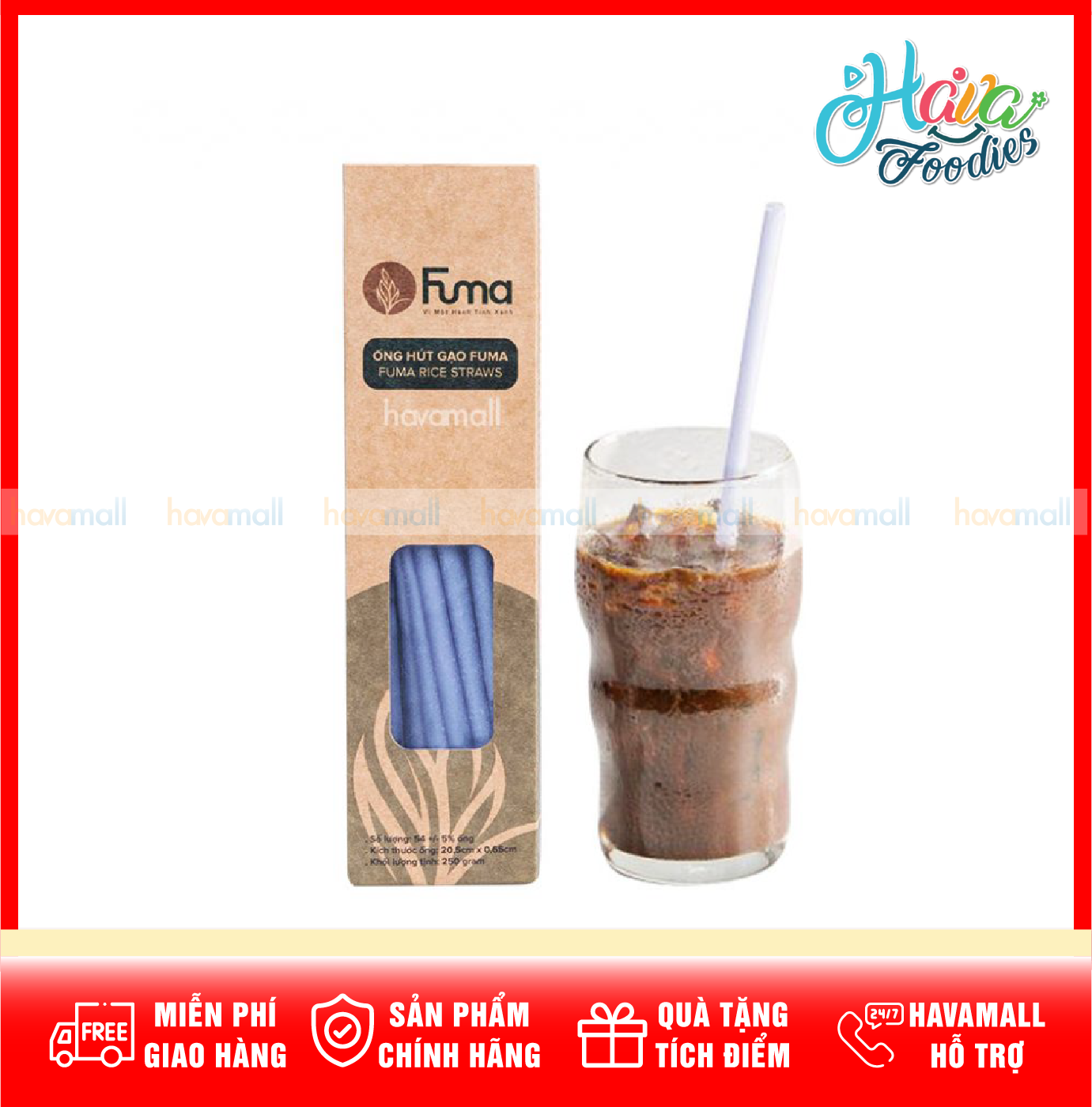 Ống hút gạo thân thiện với môi trường – fuma rice straws 250g