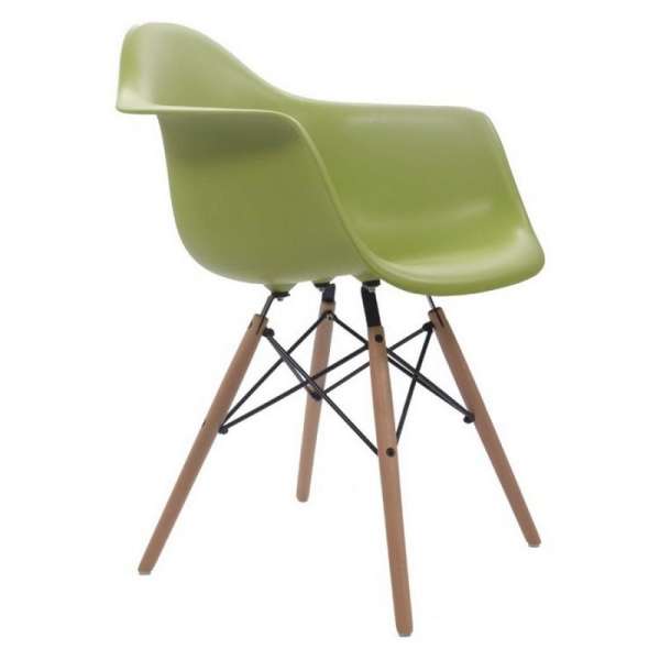 Kachi – COMBO 4 Ghế nhựa Eames chân gỗ FP-218 (E14) màu xanh lá