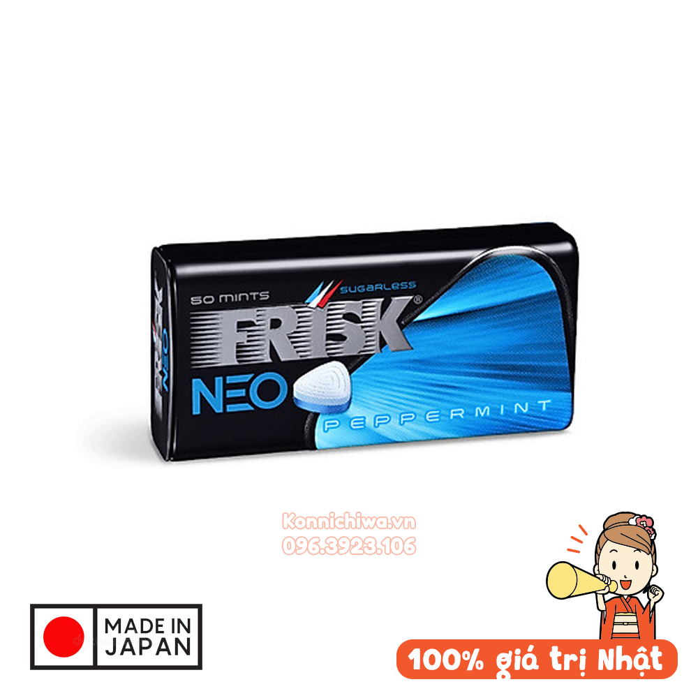 BÁO GIÁ VIÊN NGẬM HƯƠNG VỊ BẠC HÀ GÓI 28G | Shopee Lazada Sendo Tiki mới nhất 8 Kẹo ngậm bạc hà Sugarless Frisk Neo Nhật Bản hộp 50 viên - Hương vị bạc hà tươi mát, tăng hứng phấn và khoái cảm