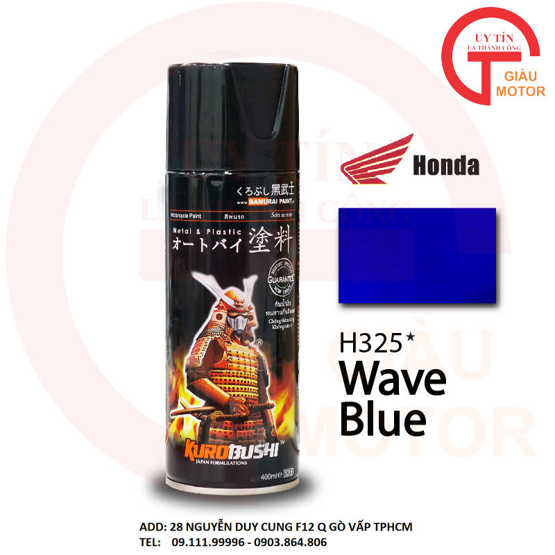 Sơn xit Samurai H325 màu xanh dương Wave Honda  Wave Blue