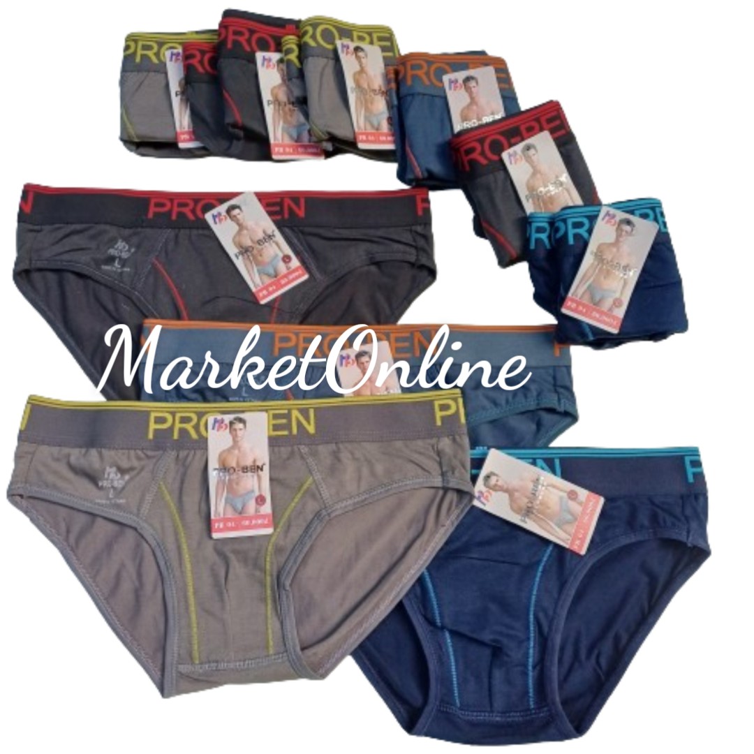 5 PCs proben men's premium cotton briefs 30kg to 80kg stretchy soft briefs