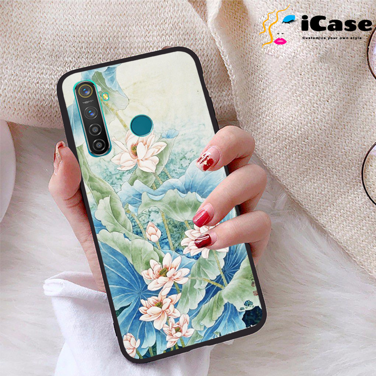 Ốp lưng Realme 5 Pro viền dẻo TPU BST Sen