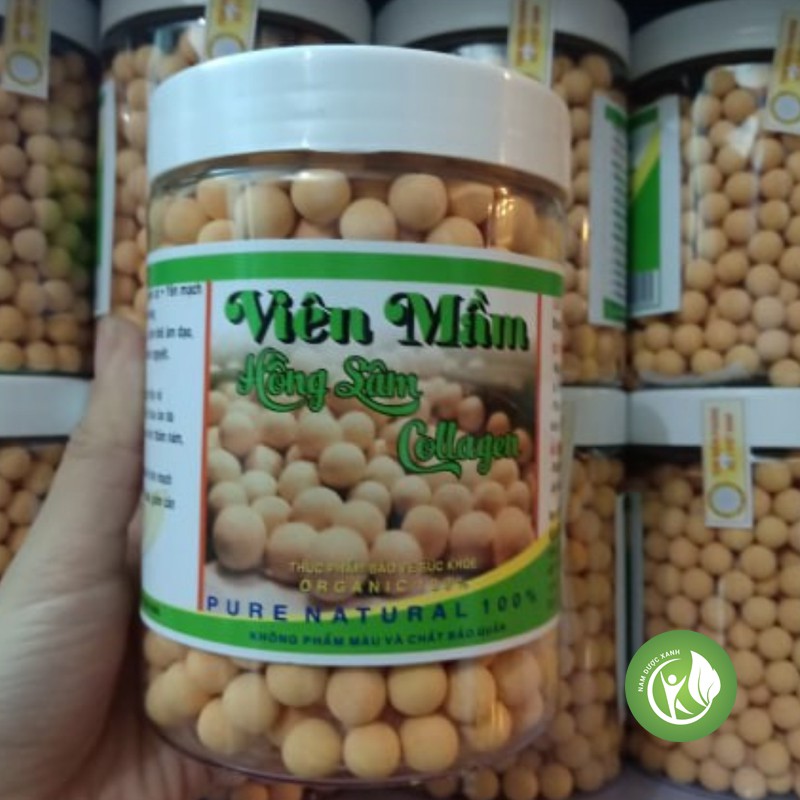 500GR Viên mầm Hồng sâm Collagen hỗ trợ tăng kích thước vòng 1, đẹp da NDX931 handmade(500gram 1 hũ)