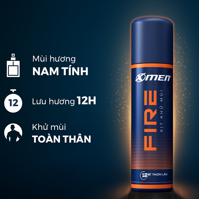 Xịt khử mùi Xmen Fire mạnh mẽ 140ml
