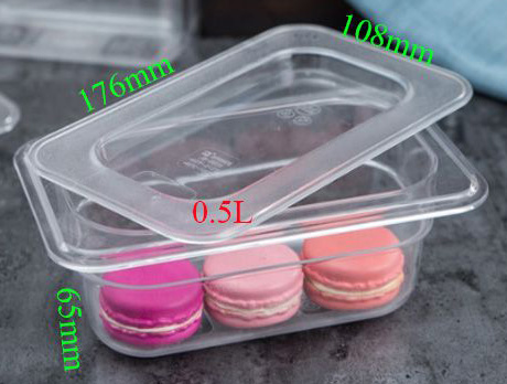 Khay mica có nắp đựng topping gn 1/9x65