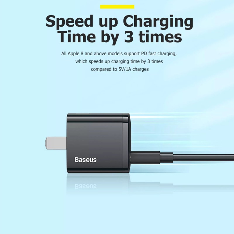 Củ Sạc Nhanh 20W BASEUS MINI USB C to Type C PD For iPhone 11/12 Prm/8plus...