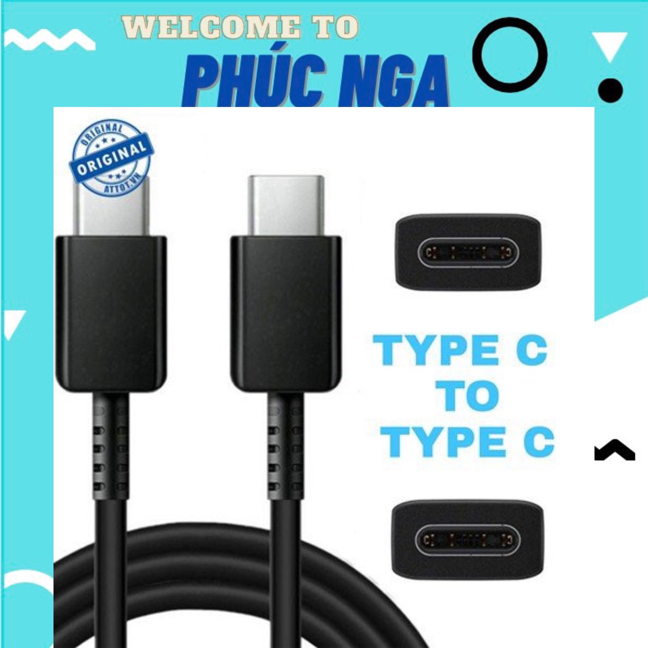 Cáp sạc nhanh chân Type C ra Type C